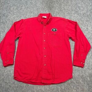 Spike Sports‎ Georgia Bulldogs UGA Shirt Men's Size Medium Red Logo Long Sleeves